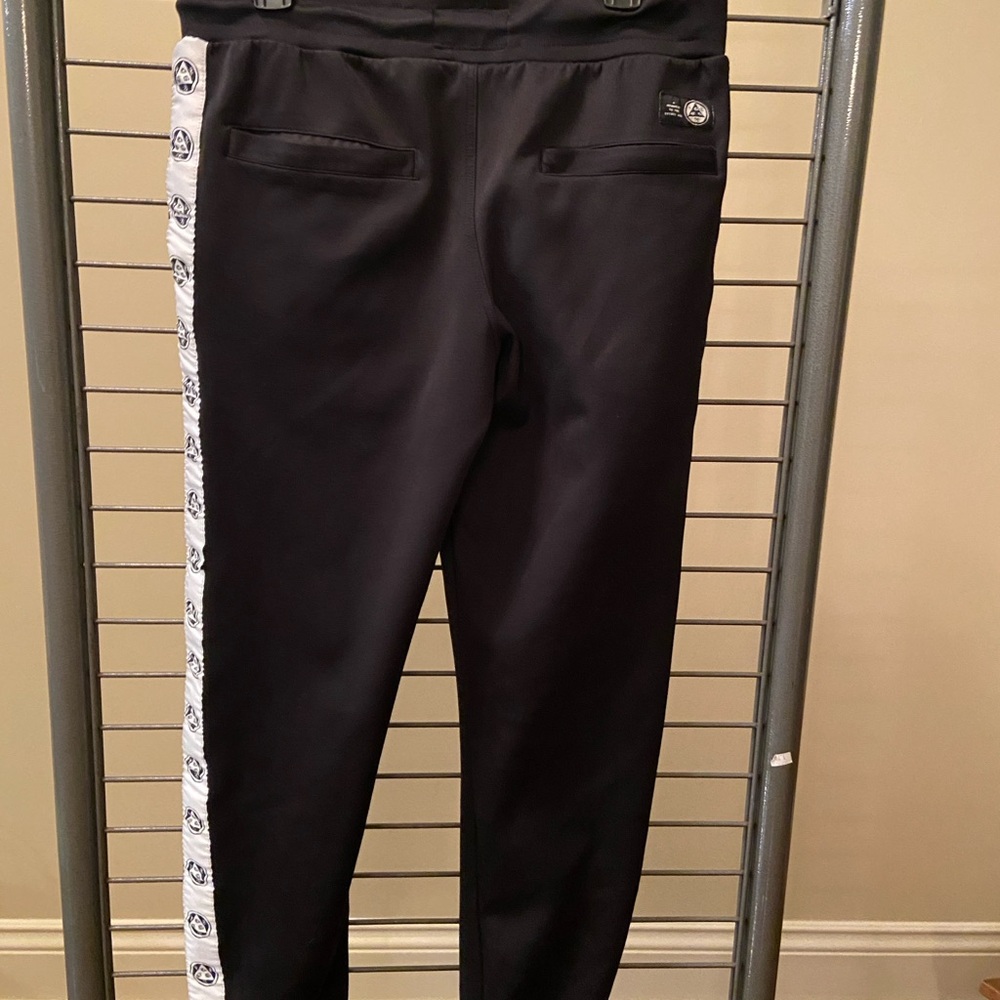Welcome‎ Black Joggers with Logo Side Stripes Size XL